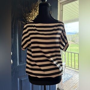 Ann Taylor Black and White Dolman Sleeve Top size 2